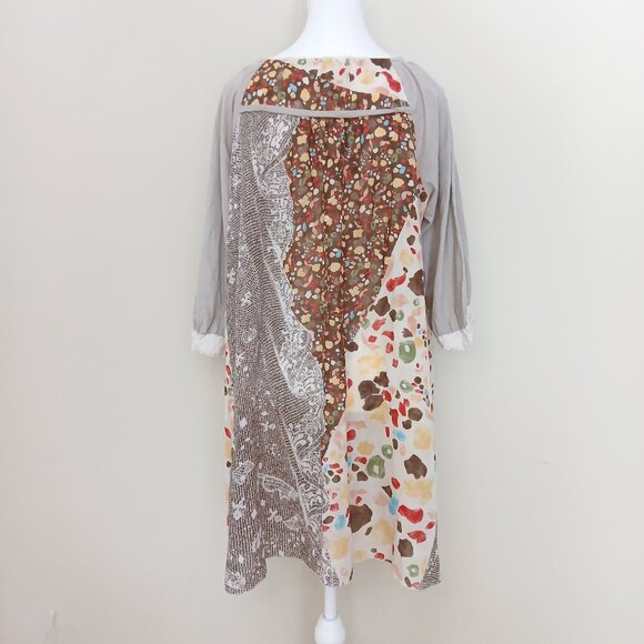 Super Hakka Feuille Japanese Brand Patchwork Dress Size 12 - Picture 5 of 8